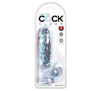 King Cock 6" Cock with Balls, Clear, 6 Zoll