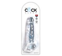 King Cock 8" Cock with Balls, Clear, 8 Zoll