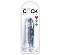 King Cock 6" Cock, Clear, 6 Zoll