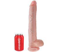 KING COCK Dildo con testículos, 35,6 cm (Natural)