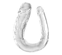 King Cock Dildo Doble 44 Cm Transparente - Diseño Versátil Con Efecto Realista