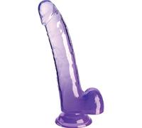 King Cock King Cock Clear 9" with Balls - Purple, Clear/Purple, 9 Zoll