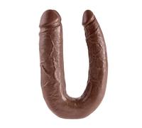 King Cock Double Trouble Large Marrón Dildo Doble Penetración - 616 gr