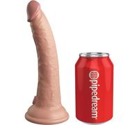 King Cock Elite - Consolador realista de silicona, 17,8 cm insertables
