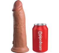 King Cock Elite - Consolador vibrador realista de silicona, 20,3 cm insertables (Caramel)