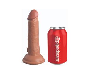 King Cock Élite Dildo Realístico Vibrador y Silicona 15.2 cm - Color: Caramelo