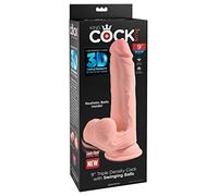 KING COCK Plus Consolador Realista con Escroto en Movimiento - 26 cm Negro