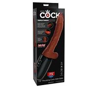 King Cock 7.5" Thrusting Cock with Balls, Dark Brown, 29,7x5,5 cm