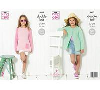 King Cole 5612 - Patrón de punto para niñas, cárdigan y suéter en Paradise Beaches DK