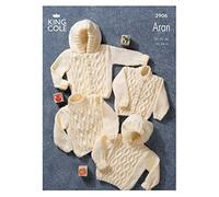 King Cole Baby Sweaters & Jackets Aran Knitting Pattern 2906 by King Cole