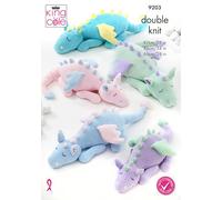 King Cole Patrón de tejer Dragones durmiendo doble punto DK en 3 tamaños (9203)