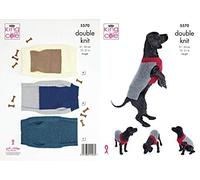 King Cole Pricewise DK 5570 - Patrón para tejer abrigos de perro, 3 tamaños