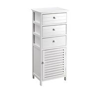 King Collection C656897 - Cajonera de 3 cajones con Puerta, Color Blanco, 40 x 29 x 93 cm
