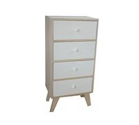King Collection King Home C1708004 - Mueble de 4 cajones de madera de paulownia con patas de Kd