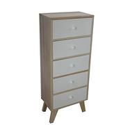 King Collection King Home C1708005 - Mueble de 5 cajones de Madera de Paulownia con Patas de KD
