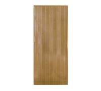 King Collection Puerta plegable de PVC con asa de plástico y cierre magnético nogal