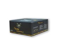 King Crocodile Carbón de coco con larga duración de combustión, 28 x 28 mm, carbón natural sostenible, poco cenizas, bajo consumo de humo, carbón para barbacoa, cubo de carbón de alta calidad, 2 kg