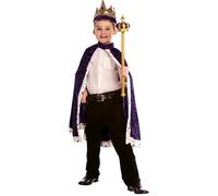 King Crown and Robe - Disfraz de rey para niños - Hermoso juego de disfraces para juego de roles