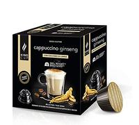 King Cup - 1 Paquetes de 10 Cápsulas de Capuchino de Ginseng con Azúcar de Caña, 10 Cápsulas 100% Compatible con el Sistema Nescafè Dolce Gusto, Sin Gluten y Sin Lactosa
