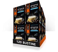 King Cup - 12 Paquetes de 10 Sobres Solubles de Ginseng Sin Azúcar, 120 Stick de 6 Gr para Bebida con Sabor de Ginseng da Agregar a 60 ml de Agua Caliente, Sin Gluten y Sin Lactosa