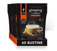 King Cup - 3 Paquetes de 20 Sobres Solubles de Ginseng con Azúcar de Caña, 60 Stick de 20 Gr para Bebida con Sabor de Ginseng da Agregar a Agua Caliente, Sin Gluten y Sin Lactosa