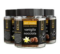 King Cup - 3 Tarros de 50gr cada uno de Café Soluble con Vainilla y Avellana, Café Instantáneo Saborizado con Extra Solubilidad, Ideal para Desayuno, Brunch, Café Helado, Sin Gluten, Vegano
