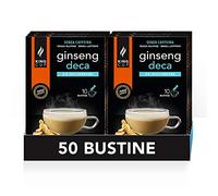 King Cup - 5 Paquetes de 10 Sobres Solubles de Ginseng Deca Sin Azúcar, 50 Stick de 6 Gr para Bebida con Sabor de Ginseng da Agregar a 60 ml de Agua Caliente, Sin Gluten y Sin Lactosa