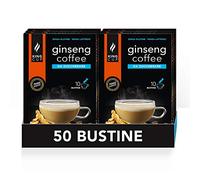 King Cup - 5 Paquetes de 10 Sobres Solubles de Ginseng Sin Azúcar, 50 Stick de 6 Gr para Bebida con Sabor de Ginseng da Agregar a 60 ml de Agua Caliente, Sin Gluten y Sin Lactosa