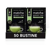 King Cup - 5 Paquetes de 10 Sobres Solubles de Tè Matcha Sin Azúcar, 50 Stick de 6 Gr para Bebida con Sabor de Matcha Tea da Agregar a 60 ml de Agua Caliente, Sin Gluten y Sin Lactosa