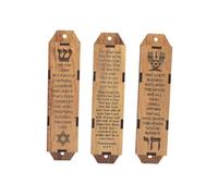 King David Market Mezuzah de madera, juego de 3 con pergamino, Tierra Santa