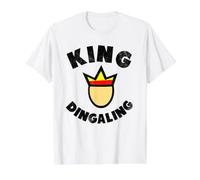 King Ding-A-Ling Humor Adulto Divertido Camiseta gráfica económica, Hombre, Blanco, L