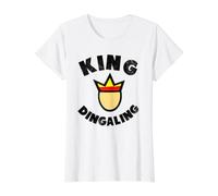 King Ding-A-Ling Humor Adulto Divertido Camiseta gráfica económica, Mujer, Blanco, XL