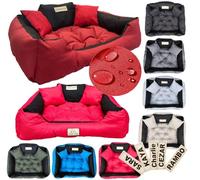 KING DOG Cama para perro de 130 x 105 cm, color rojo, personalizada, impermeable, con cojín