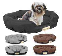 KING DOG Cama para perros grande talla L 100 x 75 cm | Cojín para perros impermeable | Sofá para perros apto para el lavado | Caseta para perros interior | Cama para perros negra
