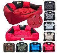 KING DOG Cama para perros grande talla XL 115 x 95 cm | Cojín para perros impermeable | Sofá para perros apto para el lavado | Caseta para perros interior | Cama para perros rojo