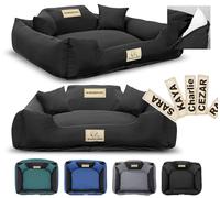 KING DOG Cama para perros MM43, 100 x 75 cm, extraíble, antideslizante, color negro, ideal para perros medianos y grandes