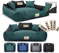 KING DOG Cama para perros MM43, 75 x 65 cm, personalizable, extraíble, antideslizante, color verde