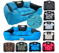 KING DOG Cama para perros muy grande, talla 3XL, 145 x 115 cm, cojín impermeable para perros, apto para el lavado, caseta interior para perros, cama para perros, azul