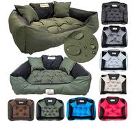 KING DOG Cama para Perros Muy Grandes XXL 130 x 105 cm Cojín Impermeable Lavable Sofá Cómodo Esponjoso Suave Antideslizante Cama para Perro Interior Resistente Fabricado en UE Verde