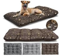 KING DOG Cojín para perros de talla grande, impermeable, XL, 120 x 80 cm, cojín de tela Oxford, alfombra ideal para perros, colchón cama para perros, lavable marrón