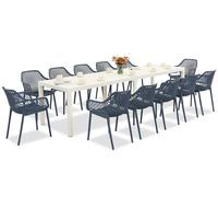 King Double/Aria conjunto de muebles de jardín blanco y azul para 12 personas Bica