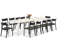 King Double/Provence blanco/antracita conjunto de muebles de jardín para 12 personas Bica