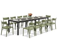 King Double/Provence conjunto de muebles de jardín verde antracita para 12 personas Bica