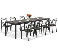 King Double/Vague antracita conjunto de muebles de jardín para 8 personas Bica