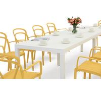 King Double/Vague blanco/naranja conjunto de muebles de jardín para 10 personas Bica