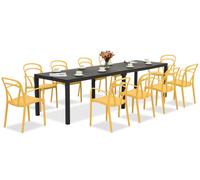 King Double/Vague naranja antracita conjunto de muebles de jardín para 10 personas Bica