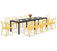 King Double/Vague naranja antracita conjunto de muebles de jardín para 12 personas Bica