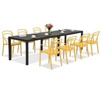 King Double/Vague naranja antracita conjunto de muebles de jardín para 8 personas Bica