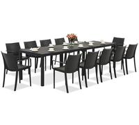 King Double/Victoria antracita conjunto de muebles de jardín para 12 personas Bica