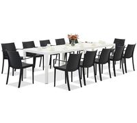 King Double/Victoria conjunto de muebles de jardín blanco y antracita para 12 personas Bica